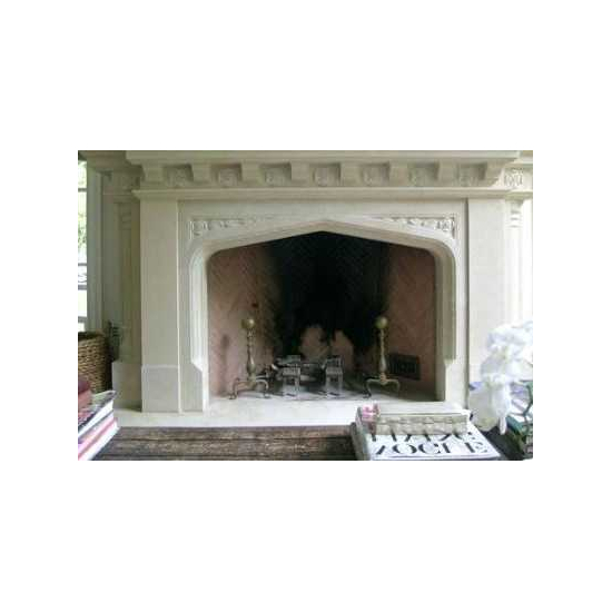 Gothic Arch Masonry Fireplace Door in Matte Black