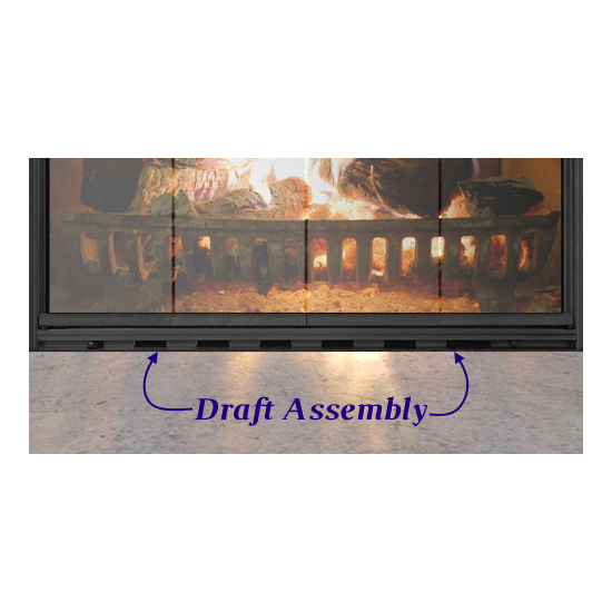 Savannah Masonry Fireplace Door - bottom draft assembly