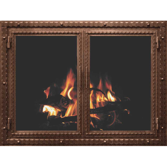 Weathered Brown Finish Denali Fireplace Door