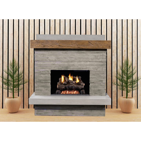 Brooklyn With Board Formed Texture Outdoor Gas Fireplace