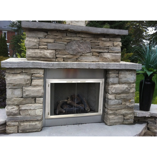 Stainless Steel Zero Clearance Fireplace Door for factory built fireplaces can be installed inside or outdoors!