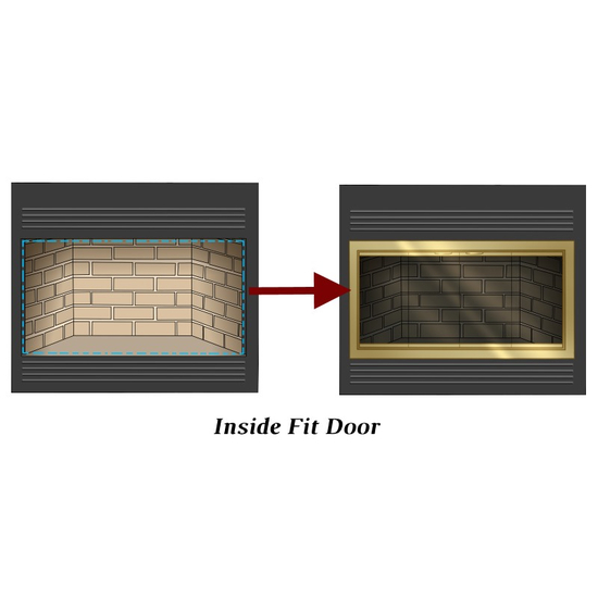 Inside Fit zero clearance fireplace door