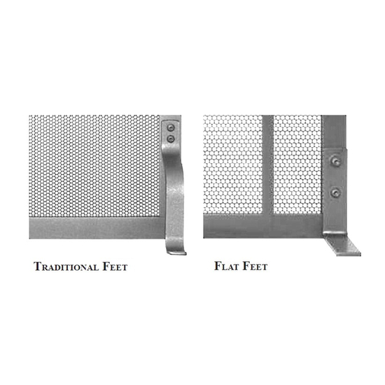 Choose between traditional or flat style feet for your fireplace screen.