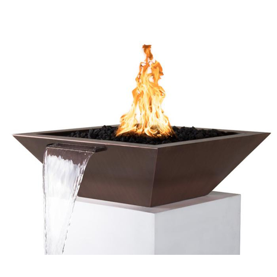 Madrid Square Hammered Copper Fire & Water Bowl