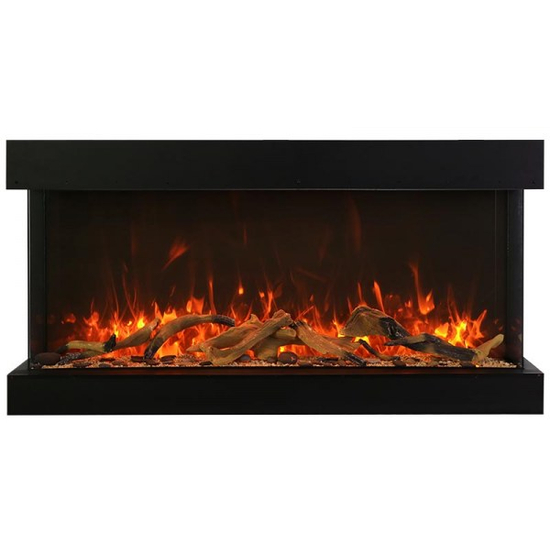 50 Inch Tru-View XL Deep Indoor/Outdoor Smart Electric Fireplace Fire & Ice Flame Yellow Orange With Driftwood Log