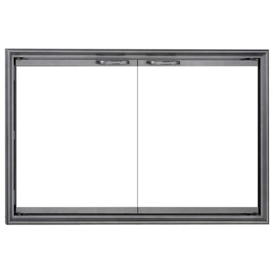 Inside Fit Shadow Zero Clearance Outdoor Fireplace Door In Silver Finish