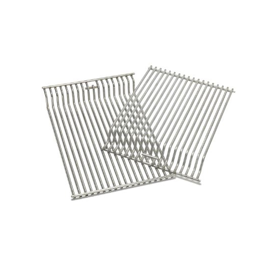 The heavy duty stainless steel multi-level cooking grids are constructed with thick 5/16- inch bars to sear meats perfectly and maintain their heat. The grids adjust to three levels allowing you to control the distance from the flame, depending on desired temperature.