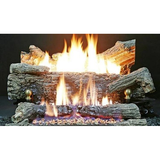 Buck 24 Inch Ember Vision Vent Free Gas Oak Log Set With On Off Remote