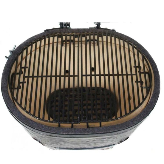 Primo All-In-One Oval Large 300 Ceramic Kamado Grill With Cradle & Side Shelves - 7500