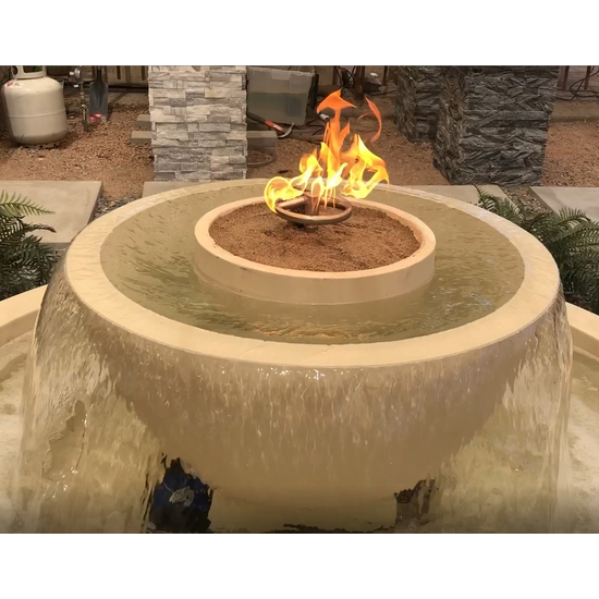 Closeup of the California Fountain Fire and Water Bowl in Sand Color