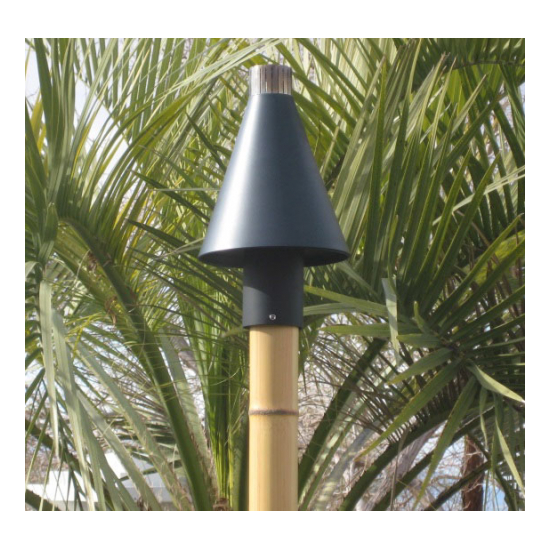 Black Cone automated tiki torch kit (shown with included faux bamboo pole).