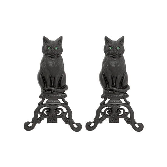 Cat Andirons with Short Shank