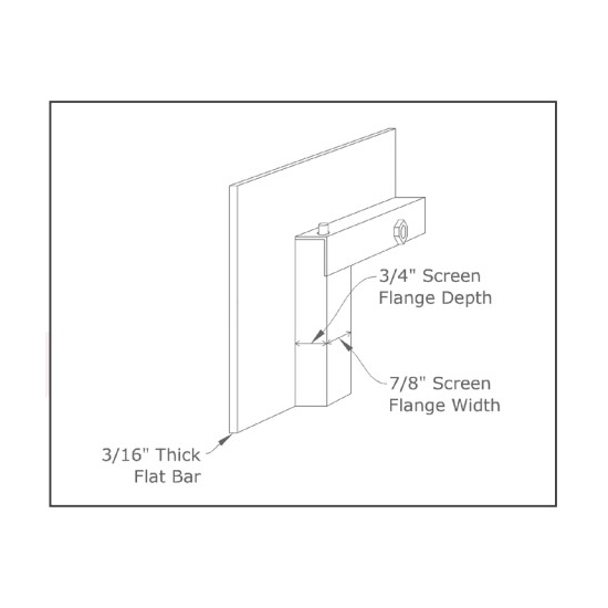 Affinity fireplace door main frame rear profile