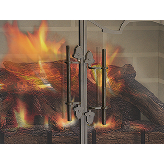Oak Tree Masonry Fireplace Door Handle Detail