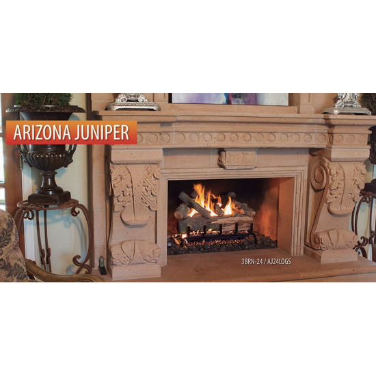 Arizona Juniper log set in gas fireplace