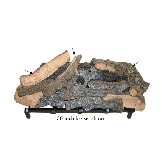 30 inch Rustic Timbers Gas Log Set