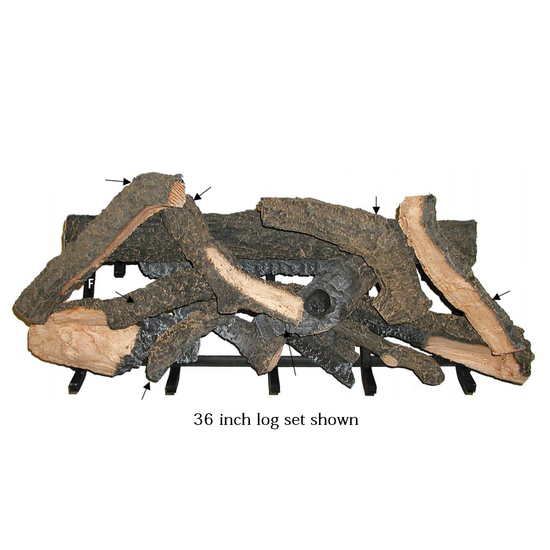 36 inch Rustic Timbers Gas Log Set