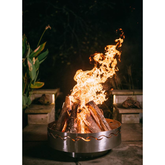 Fire Surfer Gas Fire Pit Burning