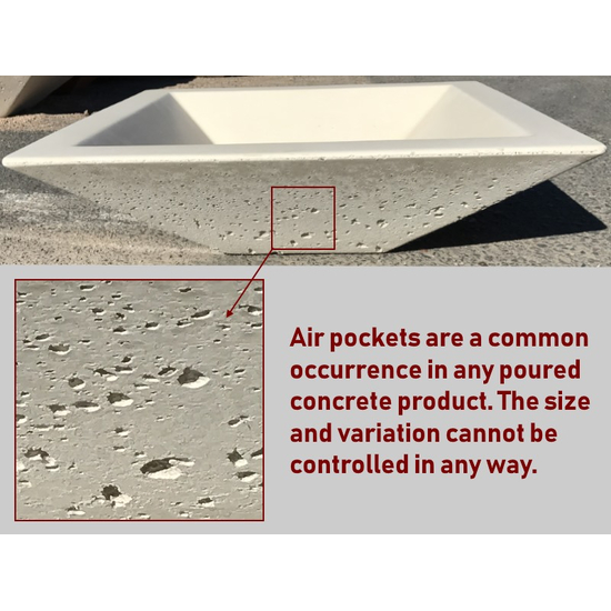 Air pockets are a common occurrence in any poured concrete product.