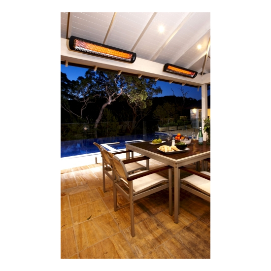 Outdoor Patio with Two Bromic 4000W Tungsten Smart-Heat Electric Heater | 208V Two Elements Black