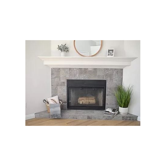 Matte Black Temco Fireplace-Fullfold Trackless BiFold with Clear Tempered Glass