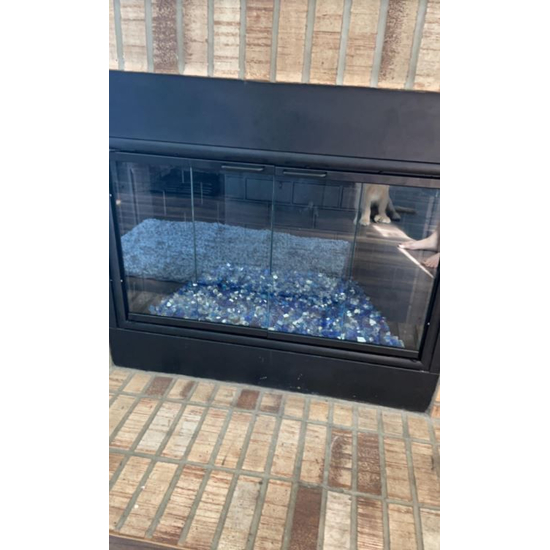 Matte Black Temco Fireplace Door with Clear Tempered Glass