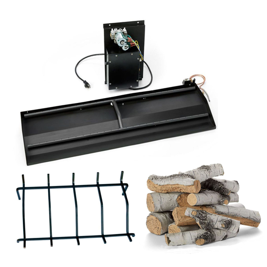 HPC 22 Inch Dual Step Outdoor H-Burner With On/Off Electronic Ignition - Grate - Aspen Birch Logs
