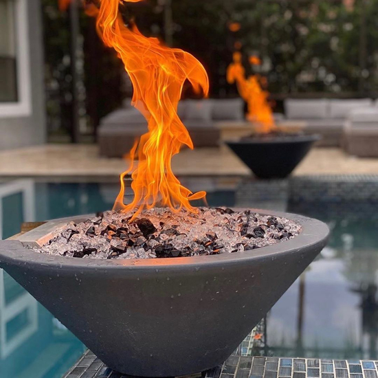 Stunning Flame of Cadiz GFRC Fire & Water Bowl - 360 Spill