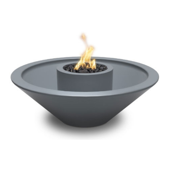 48 Inch Cadiz Concrete Fire & Water Bowl - 360 Spill Match Lit