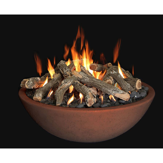 Rust Firebowl With Optional Arizona Weathered Oak Logs And Optional Lava Rock