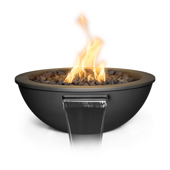 Sedona 27" Round Powder Coated Fire and Water Bowl Black