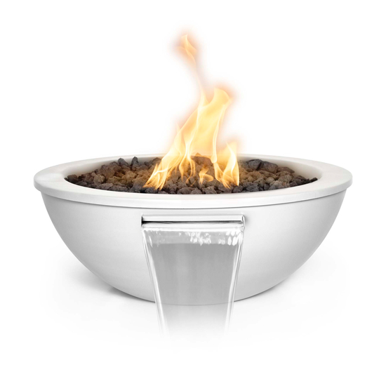 27 Inch Sevilla Powder Coated Fire and Water Bowl White
