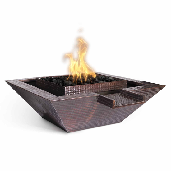 36 Inch Madrid Hammered Copper Fire and Water Gravity Spill Bowl