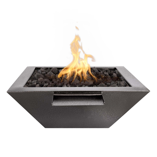 30 Inch Madrid Powder Coated Fire and Water Bowl Silver Vein
