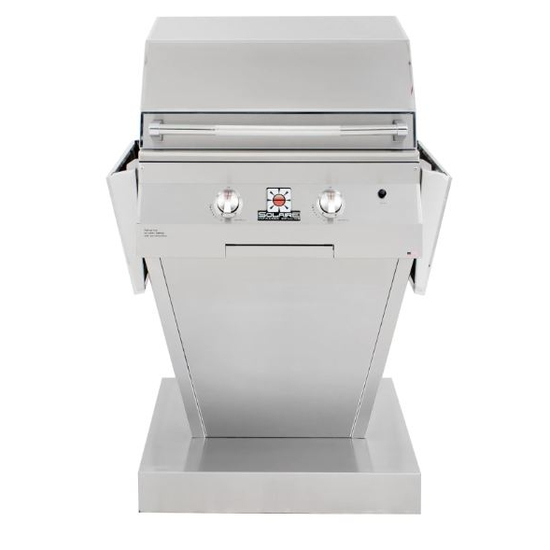 27 Inch Basic Pedestal Gas Grill With Shelves Down