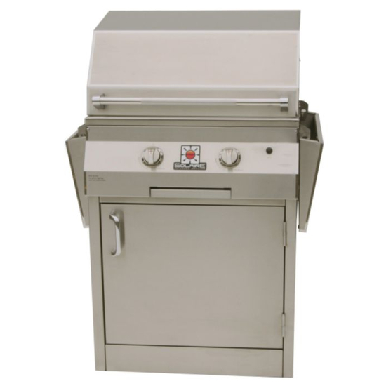 27 Inch Deluxe Grill On Cart Side Shelves Down