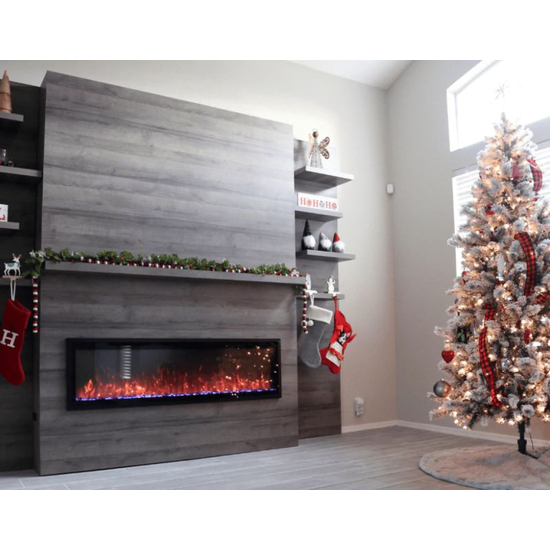 Allwood Driftwood Gray Wall Kit With Slimline Fireplace
