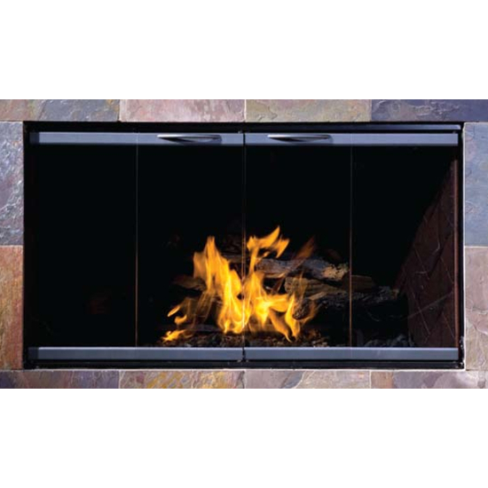 Majestic MR42 Glass And Track Zero Clearance Fireplace Door Charcoal Finish