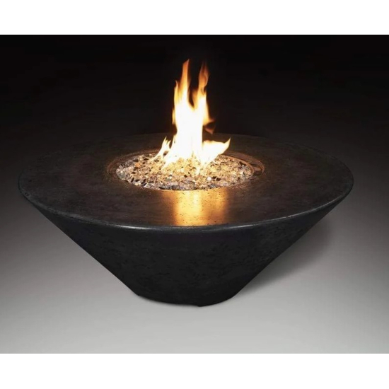 44" Diameter Round Black Finish Fire Table - Grand Canyon Gas Logs