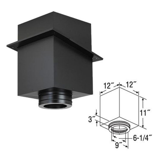 6 Inch Duratech Square Ceiling Support Box 6DT-CS11 Specs