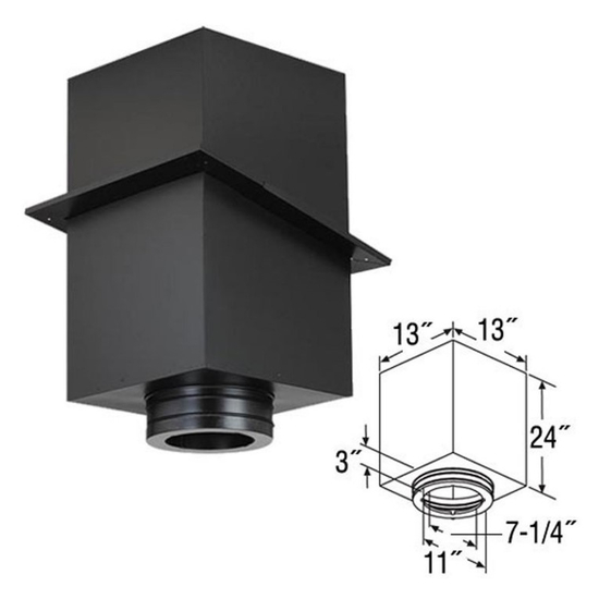 7 Inch Duratech Square Ceiling Support Box 7DT-CS24 Specs
