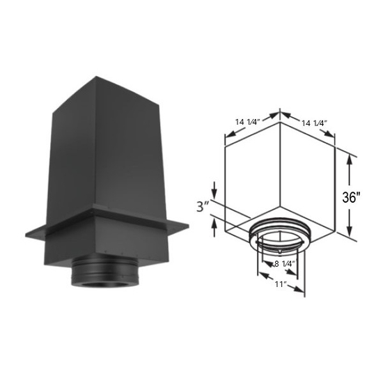 8 Inch Duratech Square Ceiling Support Box 8DT-CS36 Specs