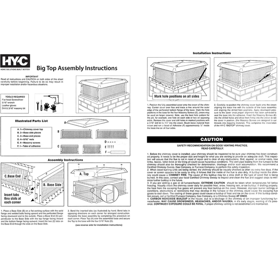 Big Top Assembly Instructions by HYC