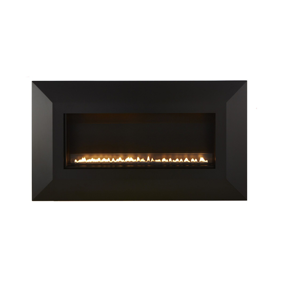 Boulevard Slimline 30 Inch Linear Vent Free Gas Fireplace with Mitered Decorative Front