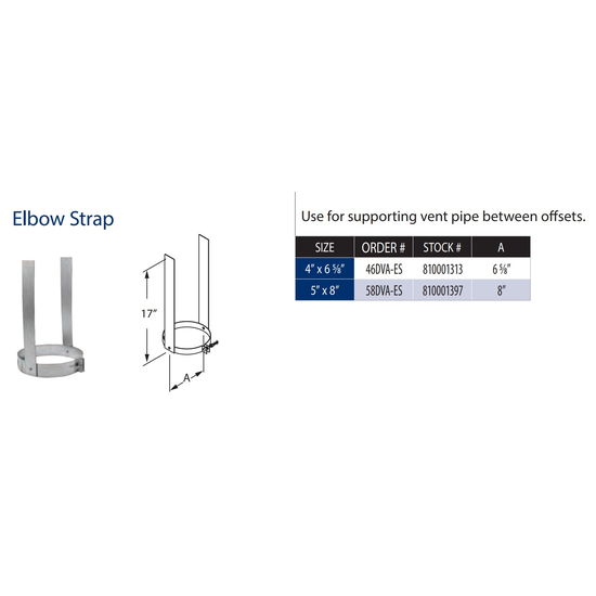 4” x 6 5/8” DirectVent Pro Elbow Strap Specs