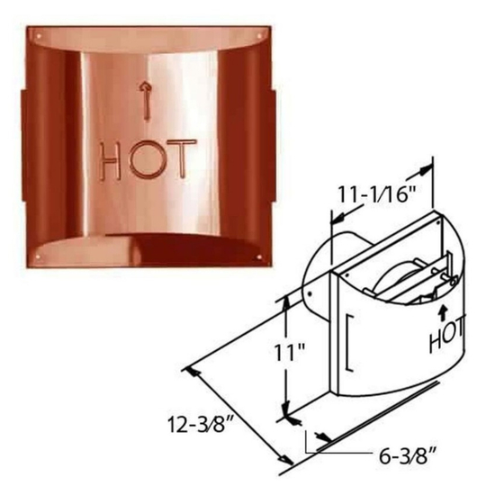 4” x 6 5/8” DirectVent Pro Copper Sconce Termination Cap Specifications