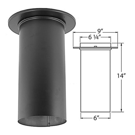 6" DuraBlack Single Wall Slip Connector With Trim 6DBK-SC Specifications