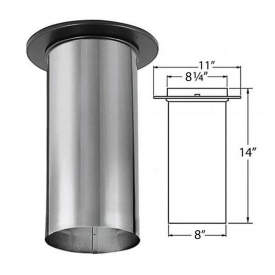8" DuraBlack Stainless Steel Single Wall Slip Connector With Trim Specifications
