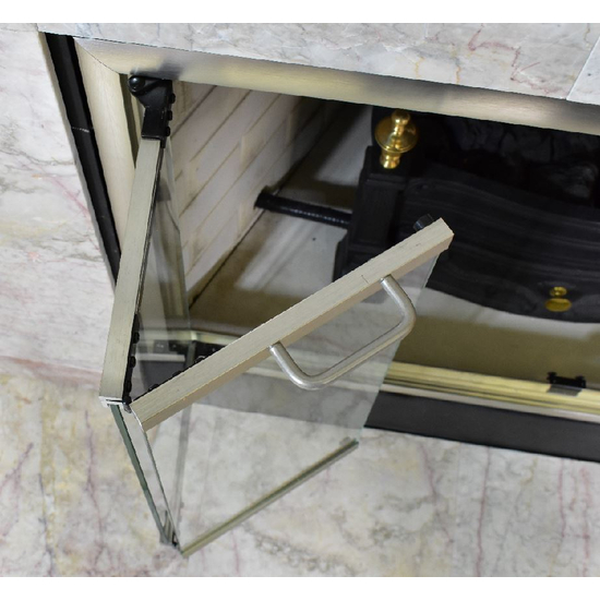 FMI Fireplace Glass Door | Brushed Satin Nickel Finish Bi-Fold Doors
