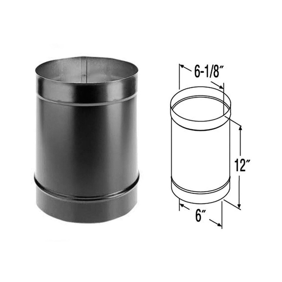 6" x 12" DuraBlack Single-Wall Black Stove Pipe Specifications